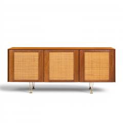Gio Ponti Gio Ponti for Singer Sons Model 2184 Walnut Cane and Brass Credenza - 4616702