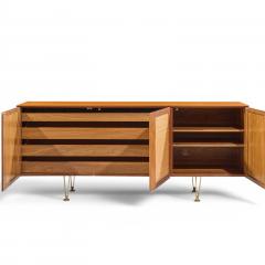 Gio Ponti Gio Ponti for Singer Sons Model 2184 Walnut Cane and Brass Credenza - 4616703
