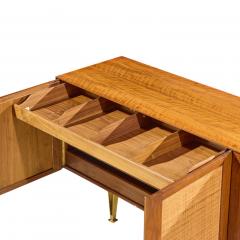 Gio Ponti Gio Ponti for Singer Sons Model 2184 Walnut Cane and Brass Credenza - 4616704