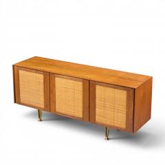 Gio Ponti Gio Ponti for Singer Sons Model 2184 Walnut Cane and Brass Credenza - 4616707