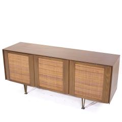 Gio Ponti Gio Ponti for Singer and Sons Model 2184 MCM Walnut Cane and Brass Credenza - 3904684