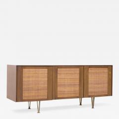 Gio Ponti Gio Ponti for Singer and Sons Model 2184 MCM Walnut Cane and Brass Credenza - 3907722