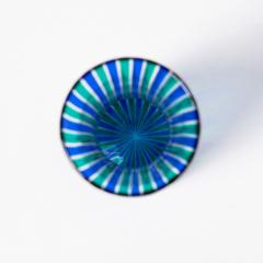 Gio Ponti Gio Ponti for Venini A Canne Glass Bottle Vase in Blue and Green 1950s - 4453168