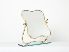 Gio Ponti Gio Ponti for fontana Arte brass Murano glass table vanity mirror 1950s - 2982717