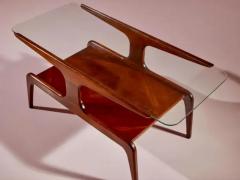 Gio Ponti Gio Ponti low table made of African walnut wood and glass Italy 1950s - 3730290