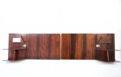 Gio Ponti Gio Ponti pair flamed wood Headboard fitted bedside tables Hotel Royal 1955 - 3565639