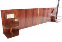 Gio Ponti Gio Ponti pair flamed wood Headboard fitted bedside tables Hotel Royal 1955 - 3565640