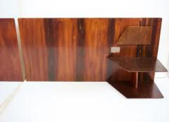 Gio Ponti Gio Ponti pair flamed wood Headboard fitted bedside tables Hotel Royal 1955 - 3565650