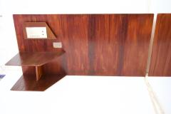 Gio Ponti Gio Ponti pair flamed wood Headboard fitted bedside tables Hotel Royal 1955 - 3565651
