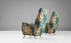 Gio Ponti Gio Ponti pair of stunning 1950s high back armchairs  - 3335790