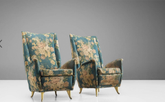 Gio Ponti Gio Ponti pair of stunning 1950s high back armchairs  - 3335791