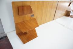 Gio Ponti Gio Ponti pair rare elm wood Headboards fitted bedside tables Hotel Royal 1955 - 4227690