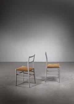 Gio Ponti Gio Ponti pair rare grey Leggera chairs Italy 1950s - 2862212