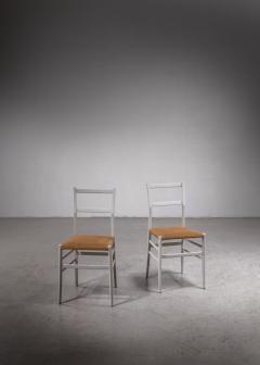 Gio Ponti Gio Ponti pair rare grey Leggera chairs Italy 1950s - 2862213