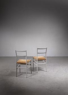 Gio Ponti Gio Ponti pair rare grey Leggera chairs Italy 1950s - 2862215