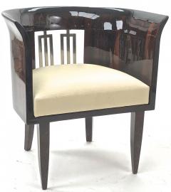 Gio Ponti Gio Ponti rarest art deco pair of arm chair with silver bronze back insert - 2408530