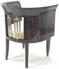 Gio Ponti Gio Ponti rarest art deco pair of arm chair with silver bronze back insert - 2778006