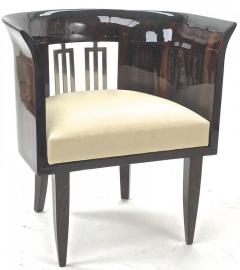 Gio Ponti Gio Ponti rarest art deco pair of arm chair with silver bronze back insert - 2778008