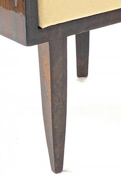 Gio Ponti Gio Ponti rarest art deco pair of arm chair with silver bronze back insert - 2778012
