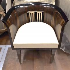 Gio Ponti Gio Ponti rarest art deco pair of chair with silver back harp and veneer wood - 875551