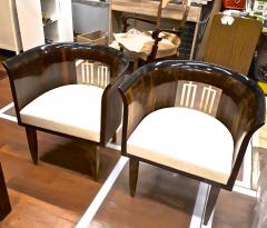Gio Ponti Gio Ponti rarest art deco pair of chair with silver back harp and veneer wood - 875552