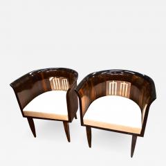 Gio Ponti Gio Ponti rarest art deco pair of chair with silver back harp and veneer wood - 876436