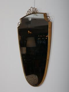 Gio Ponti Gio Ponti style brass frame mirror Italy c1950 - 4024502