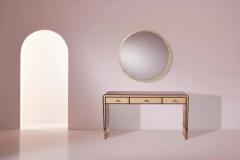 Gio Ponti Gio Ponti walnut parchment and brass console or dressing table Italy 1930s - 3485197
