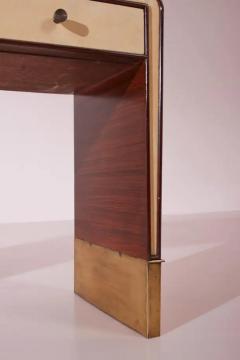 Gio Ponti Gio Ponti walnut parchment and brass console or dressing table Italy 1930s - 3485286