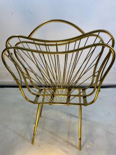 Gio Ponti ITALIAN MID CENTURY MODERNIST BRASS MAGAZINE RACK IN THE MANNER OF GIO PONTI - 1527967