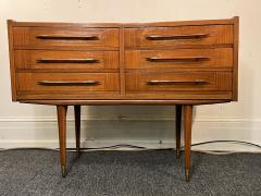 Gio Ponti ITALIAN MODERNIST MID CENTURY EXOTIC WOOD AND BRASS CURVED CHEST OF DRAWERS - 4099902
