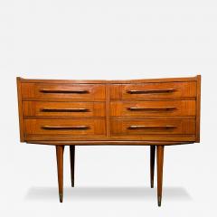 Gio Ponti ITALIAN MODERNIST MID CENTURY EXOTIC WOOD AND BRASS CURVED CHEST OF DRAWERS - 4101998