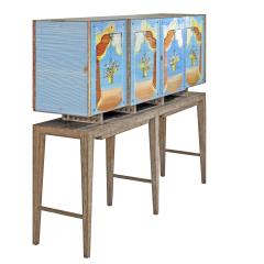 Gio Ponti Important Gio Ponti Cabinet With Painted Glass Panels by Fontana Arte ca 1939 - 258925