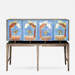 Gio Ponti Important Gio Ponti Cabinet With Painted Glass Panels by Fontana Arte ca 1939 - 259366