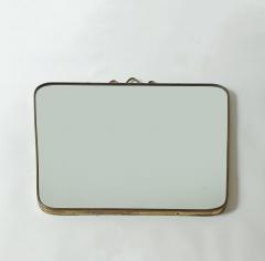 Gio Ponti Italian 1950s Brass Frame and Decoration Wall Mirror - 3799990