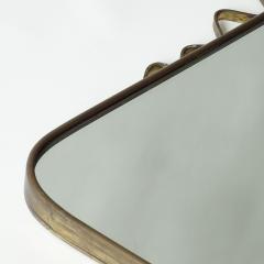 Gio Ponti Italian 1950s Brass Frame and Decoration Wall Mirror - 3799992