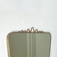 Gio Ponti Italian 1950s Brass Frame and Decoration Wall Mirror - 3799993