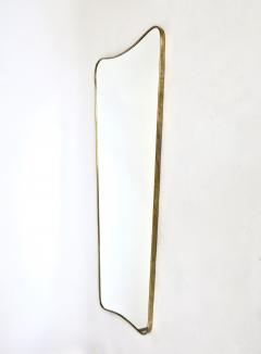 Gio Ponti Italian Brass Framed Mirror In the Style of Gio Ponti Tall - 2559342