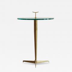 Gio Ponti Italian Brass Glass Side Table in the Style of Gio Ponti - 4640548