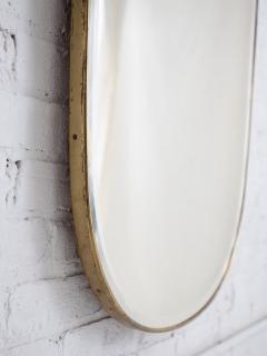 Gio Ponti Italian Brass Shield Mirror in the Style of Gio Ponti - 3926966