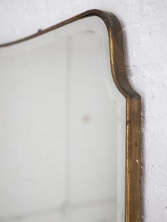 Gio Ponti Italian Brass Shield Mirror in the Style of Gio Ponti - 3926967