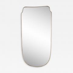 Gio Ponti Italian Brass Shield Mirror in the Style of Gio Ponti - 3930816