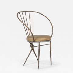 Gio Ponti Italian Brass Side Chair style of Gio Ponti Mid Century Modern - 3648903