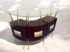 Gio Ponti Italian Mid Century Cocktail Bar Set with Cabinet Gio Ponti Design Style 1950s - 4356991