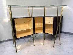 Gio Ponti Italian Mid Century Cocktail Bar Set with Cabinet Gio Ponti Design Style 1950s - 4356992