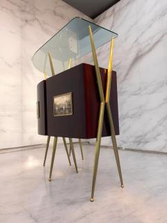Gio Ponti Italian Mid Century Cocktail Bar Set with Cabinet Gio Ponti Design Style 1950s - 4356993
