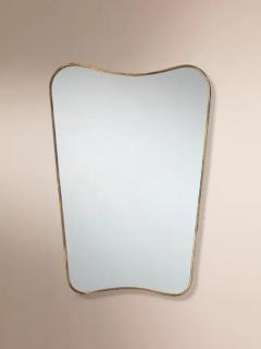 Gio Ponti Italian Mid Century Modern Brass wall Mirror Italy 1960s - 3473162