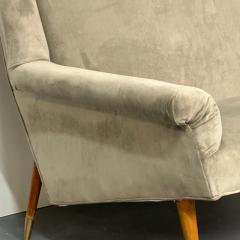 Gio Ponti Italian Mid Century Modern Gio Ponti Style Sofa Settee Velvet Walnut 1950s - 2884044