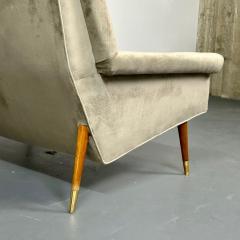 Gio Ponti Italian Mid Century Modern Gio Ponti Style Sofa Settee Velvet Walnut 1950s - 2884045