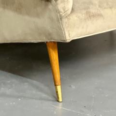Gio Ponti Italian Mid Century Modern Gio Ponti Style Sofa Settee Velvet Walnut 1950s - 2884046